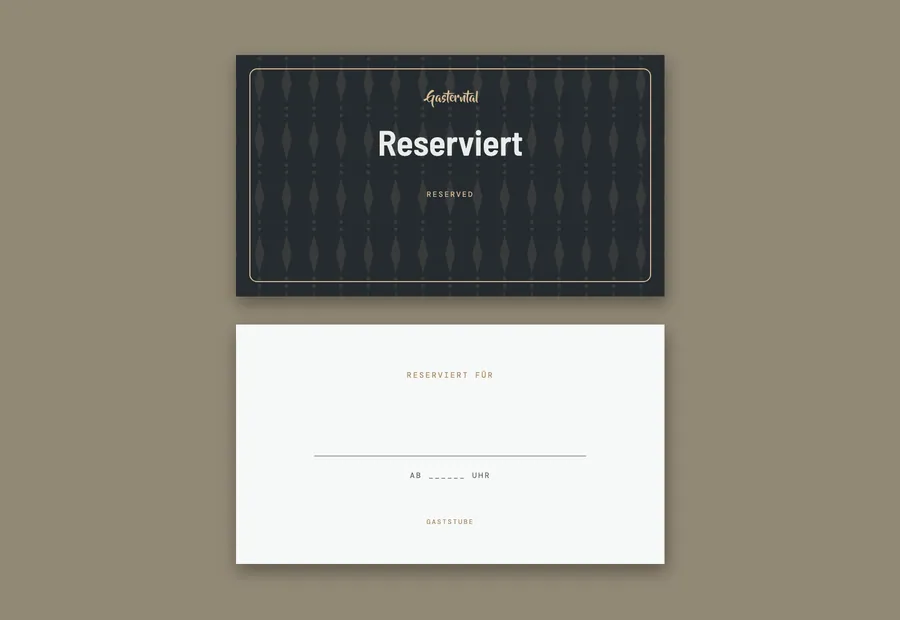 Reserviert-Aufsteller