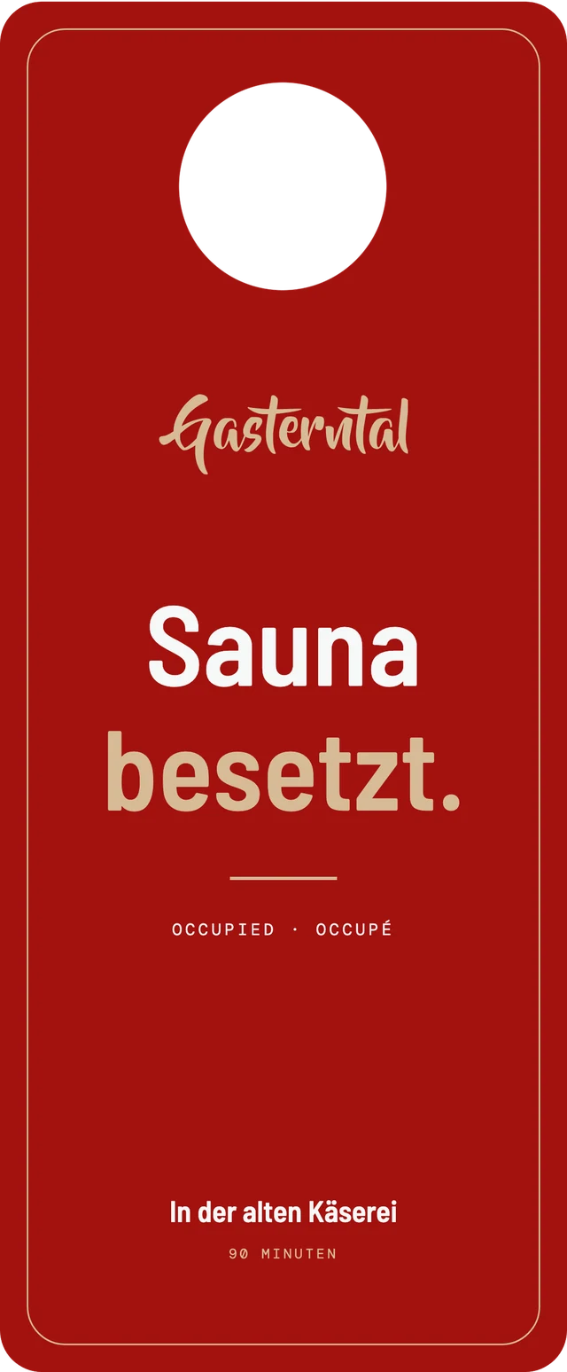 Türschild der Sauna · Vorderseite