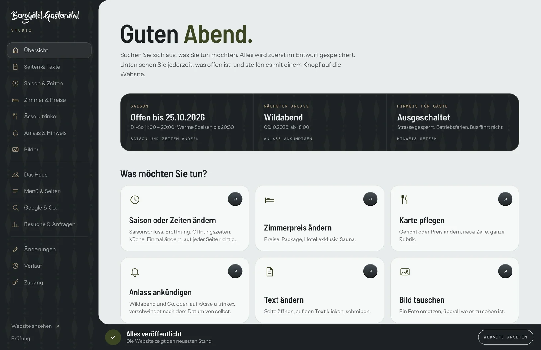 Studio: Übersicht