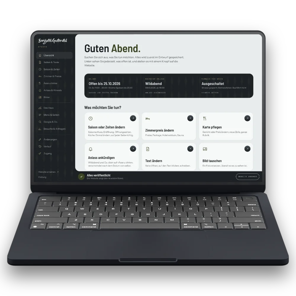 Ein Laptop mit dem Studio